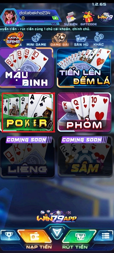 game đánh bài poker win79