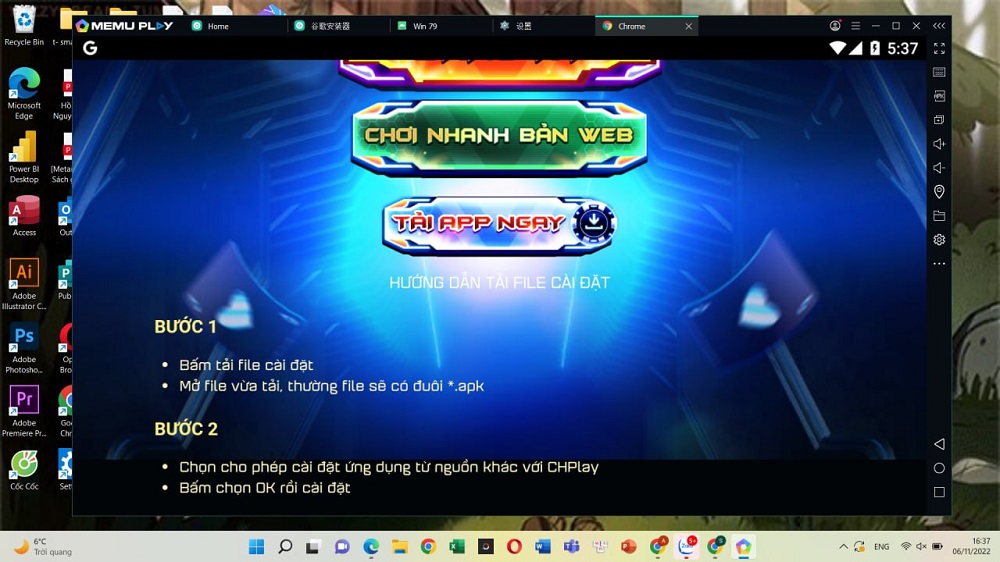 hướng dẫn tải app game win79