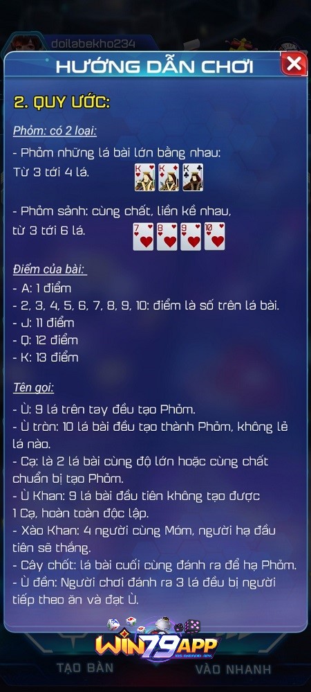 quy ước khi chơi phỏm