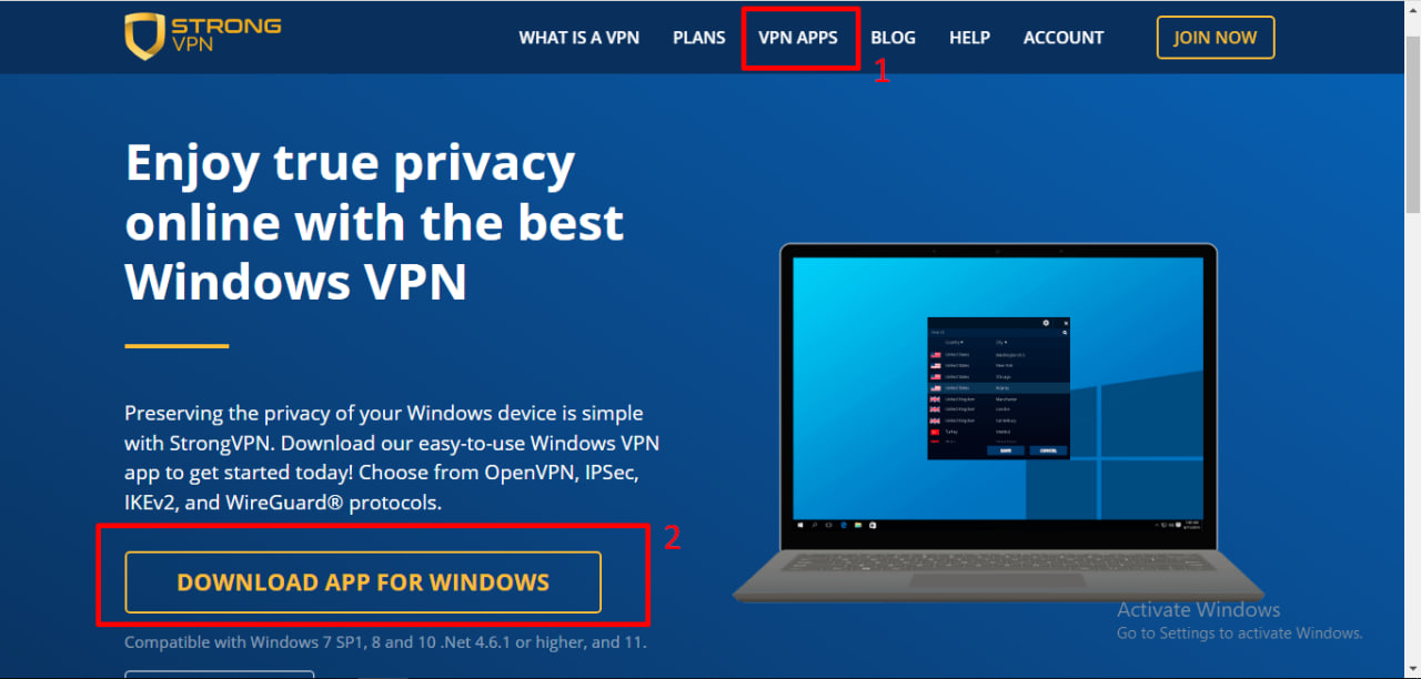 Cài đặt StrongVPN về máy tính (1)