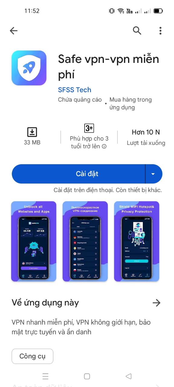 Cài đặt SafeVPN