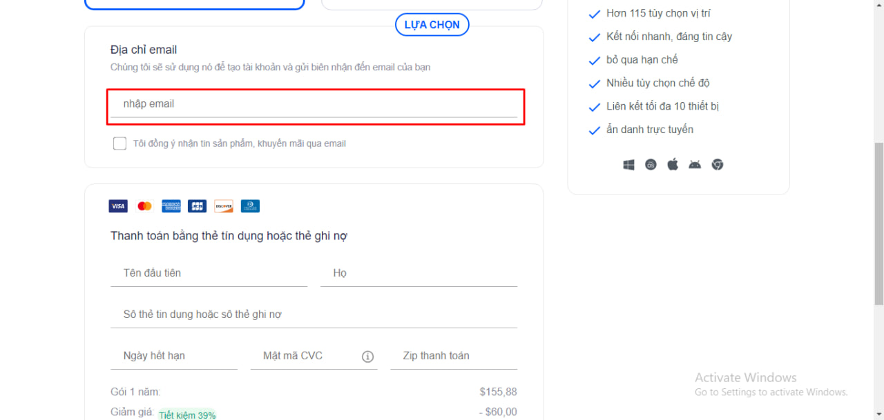 NHẬN THÔNG TIN TÀI KHOẢN QUA EMAIL CÁ NHÂN